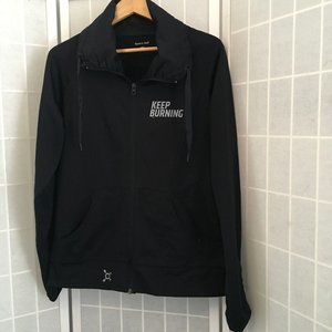 Sport Tek Womens Keep‎ Burning Black Long Sleeve Full Zip Jacket Size Large